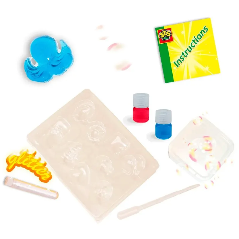 Zeepjes Gieten met Glitter en Gietvormen - Voor Meisjes vanaf 7 Jaar - Experimenteerset - Zeep Maken - Schoencadeautjes Sinterklaas från SES Creative i Röd, Blauw – Glitter – produktbild 2 av 4