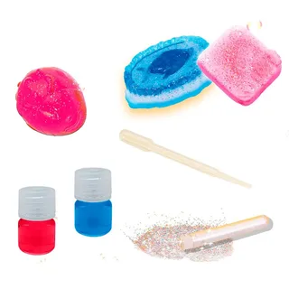 Zeepjes Gieten met Glitter en Gietvormen - Voor Meisjes vanaf 7 Jaar - Experimenteerset - Zeep Maken - Schoencadeautjes Sinterklaas från SES Creative i Röd, Blauw – Glitter – produktbild 3 av 4