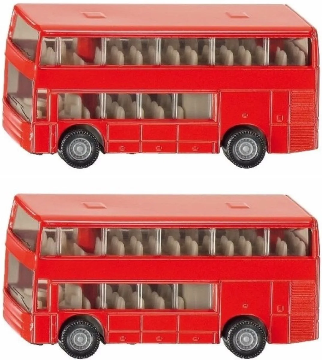 Dubbeldekker bus - 2x stuks - speelgoed - modelauto - 10 x 7 cm von Siku in Rot – Produktfoto