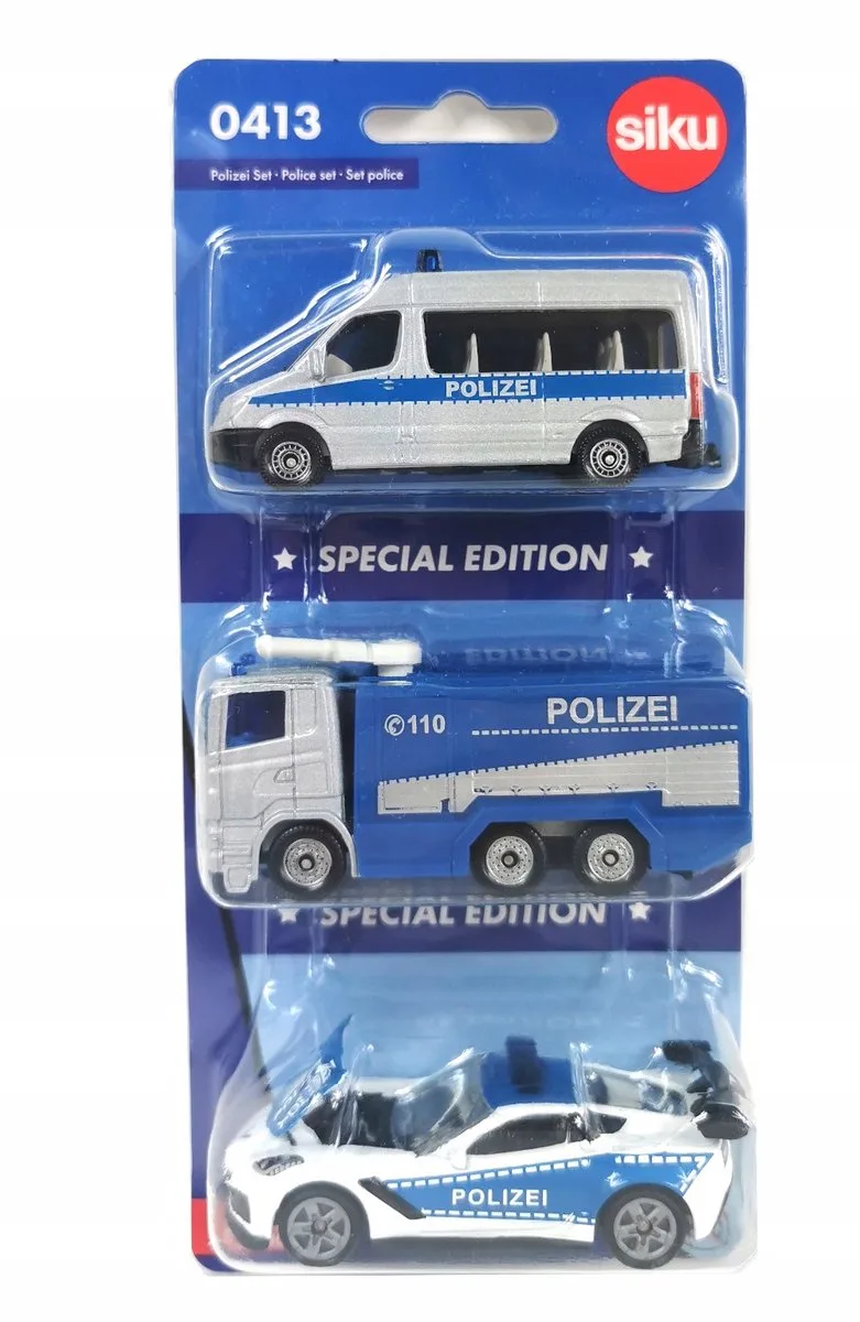 Politie Voertuigen 3-Pack Speelgoed von Siku in Silber – Produktfoto