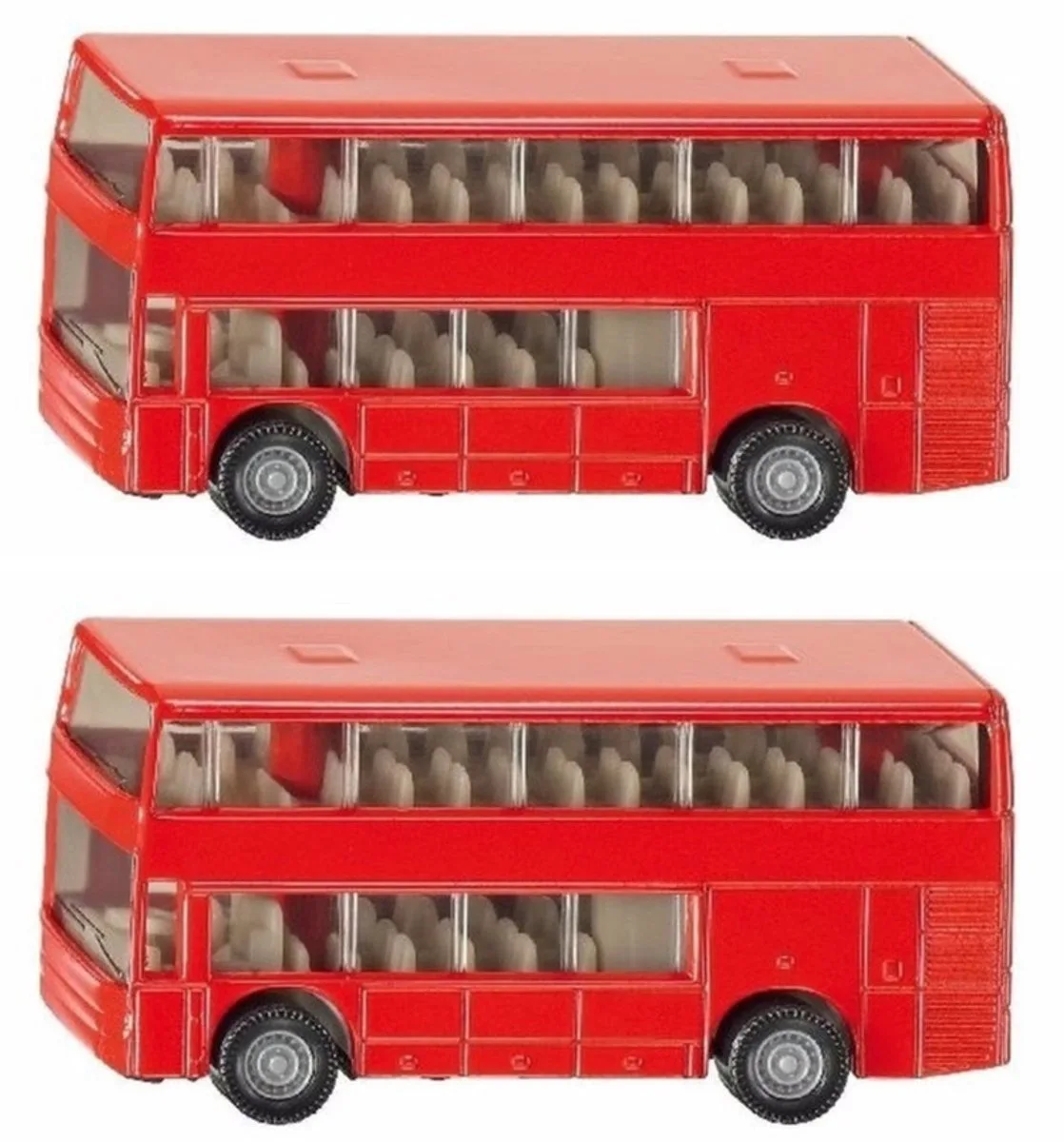 Set van 3x stuks siku Dubbeldekker bussen speelgoed modelauto 10 cm de Siku en Rouge – photo du produit