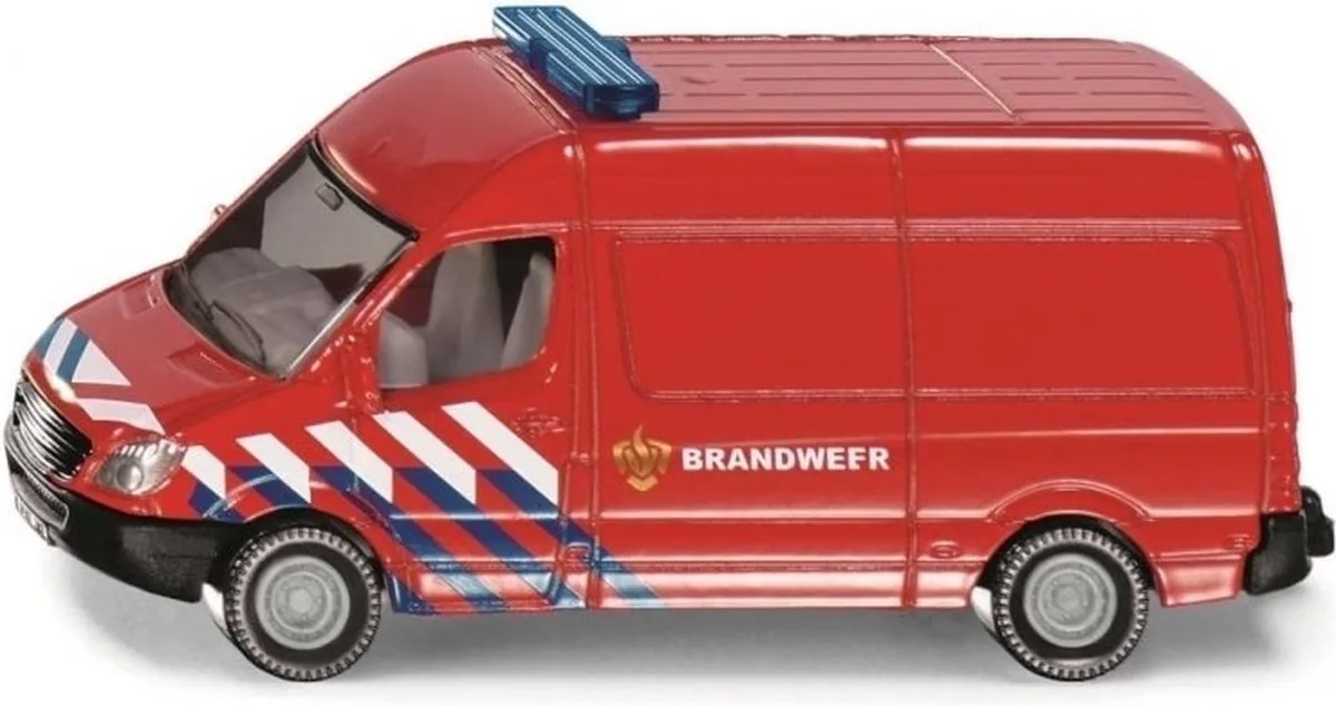 Siku 0805 003, Mercedes Benz Sprinter Brandweer, Metaal/Kunststof by Siku in Red – product photo