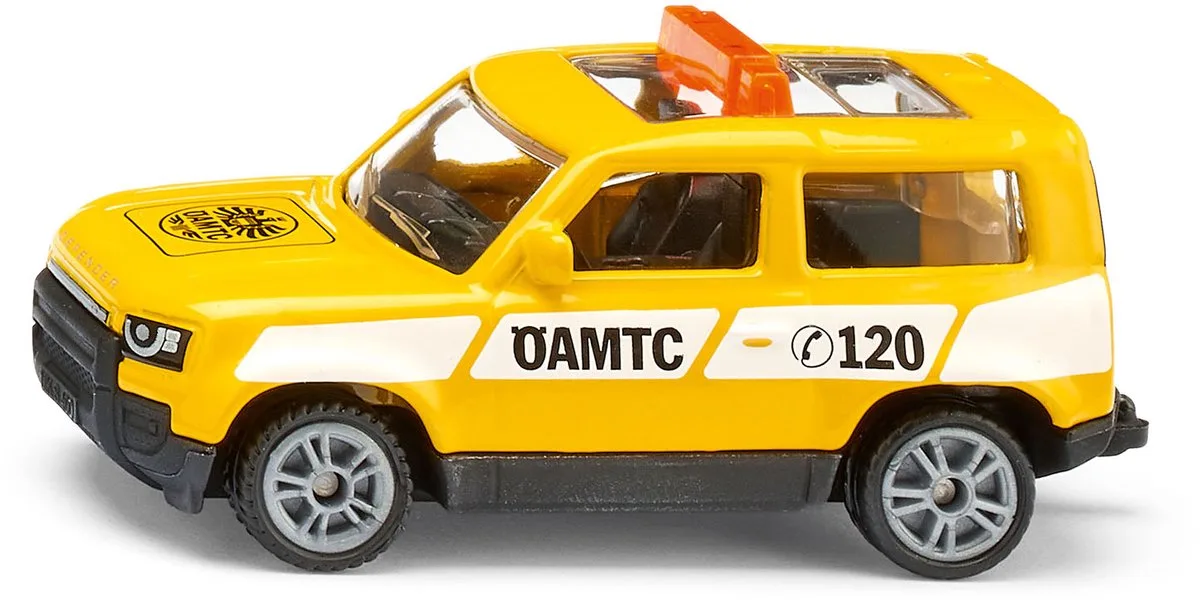 Siku 1568038, Land Rover Defender ÖAMTC, Metaal/Kunststof fra Siku i Gul – produktbillede