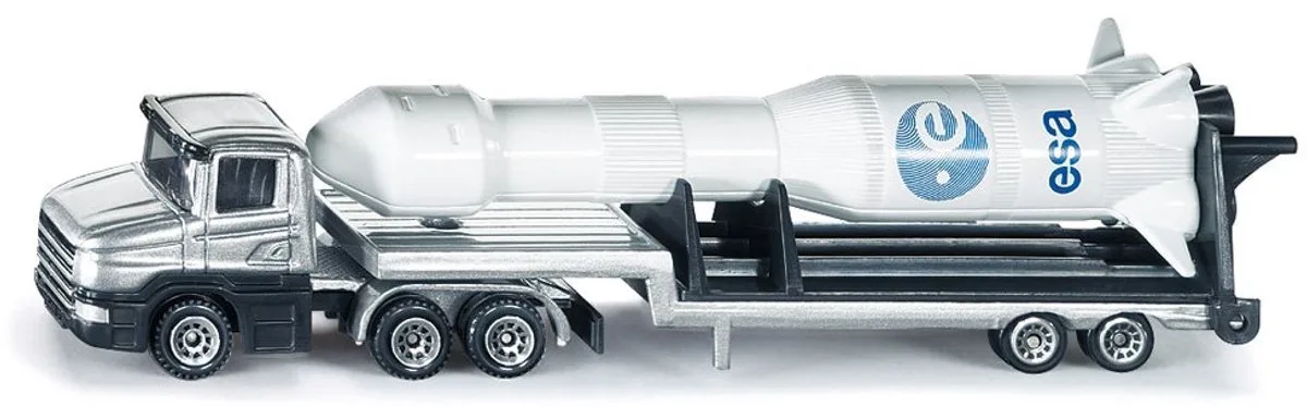 SIKU 1614, Dieplader met ESA Raket, metaal/kunststof by Siku in Silver – product photo
