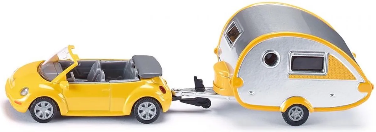Siku Auto met caravantrailer van Siku in Geel – productfoto
