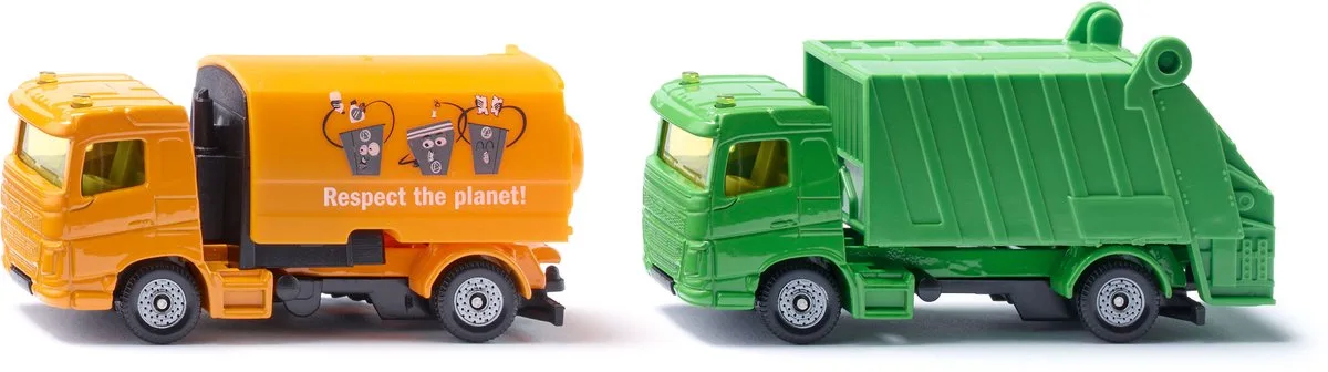 1687 BLISTER Kommunal Set, Modellfahrzeug de Siku en Vert, Orange – photo du produit