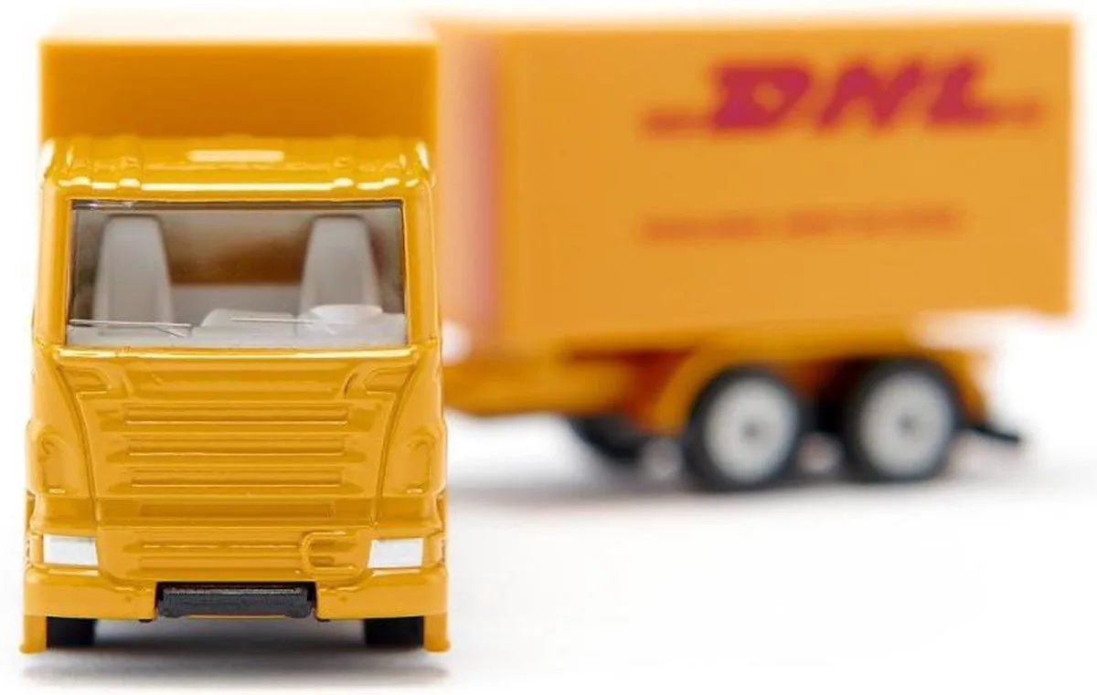 Siku 1694 LKW mit Anhänger DHL från Siku i Gul – produktbild