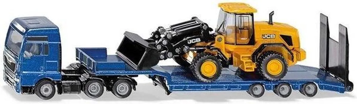 Siku 1790 MAN-LKW met JCB op trailer fra Siku i Donker blauw, Sort, Gul – produktbillede