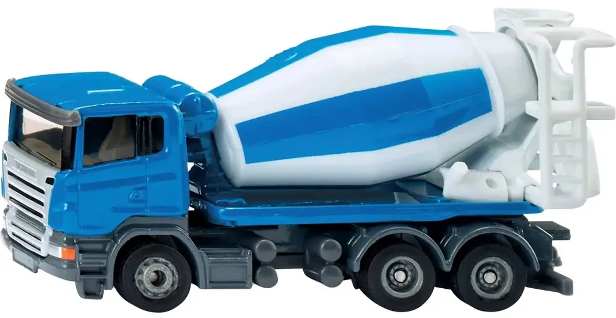 Siku 1896 Betonmixer, bouwplaatsvoertuig, 1:87, metaal/kunststof, speelgoedmodel met roterende trommel, blauw/wit by Siku in Blue, White – product photo