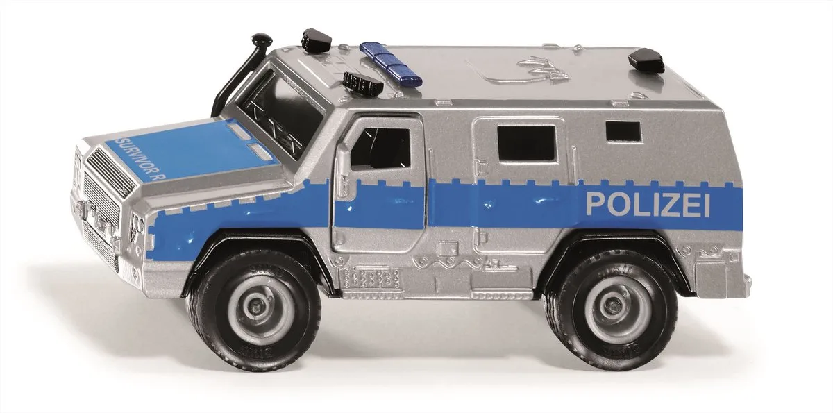 2304 SUPER Rheinmetall MAN Survivor R, Modellfahrzeug von Siku in Silber, Blau – Produktfoto