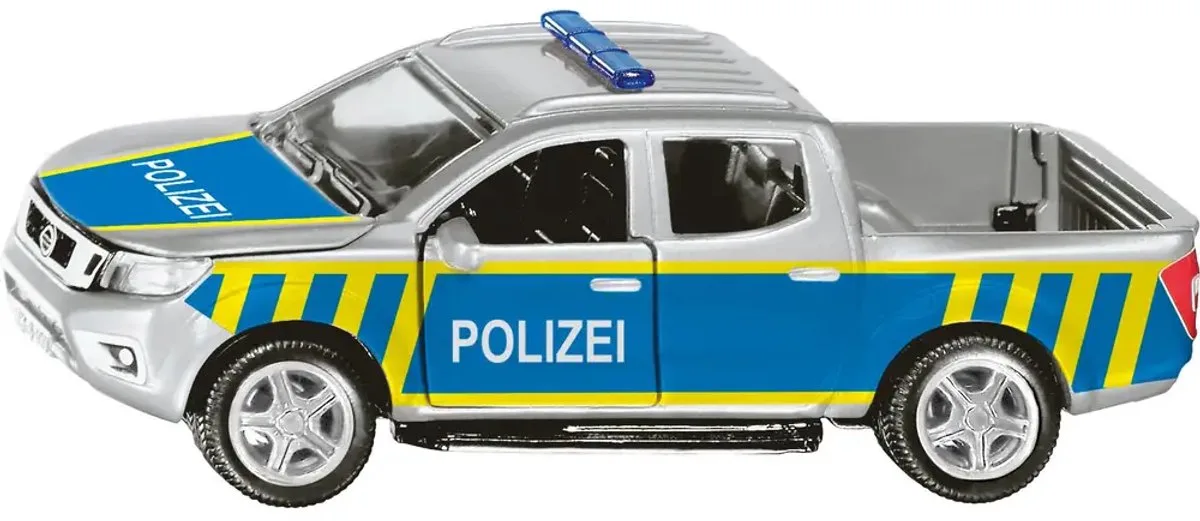 2317 SUPER Nissan Navara Bundespolizei, Modellfahrzeug von Siku in Silber, Blau, Gelb – Produktfoto