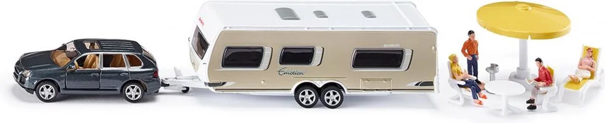 SIKU 2542, Porsche Macan met Dethleffs caravan, schaal 1:55, metaal/kunststof de Siku en Multicolore – photo du produit