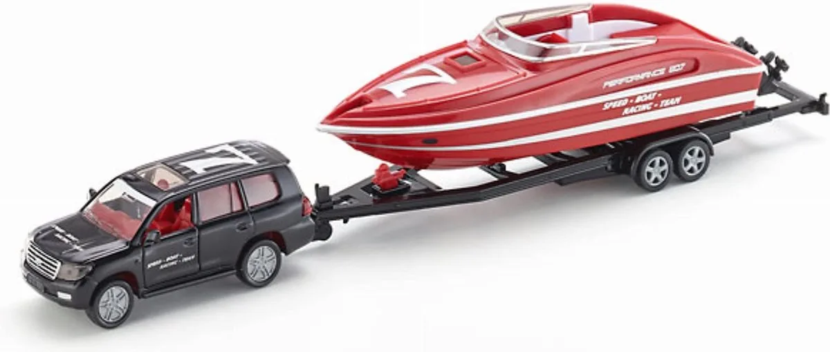 SIKU 2543 Auto met Boot de Siku en Noir, Rouge – photo du produit