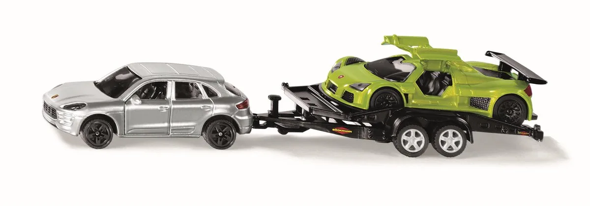 Siku 2544 super serie auto met transporter 1:55 van Siku in Zilver, Groen – productfoto
