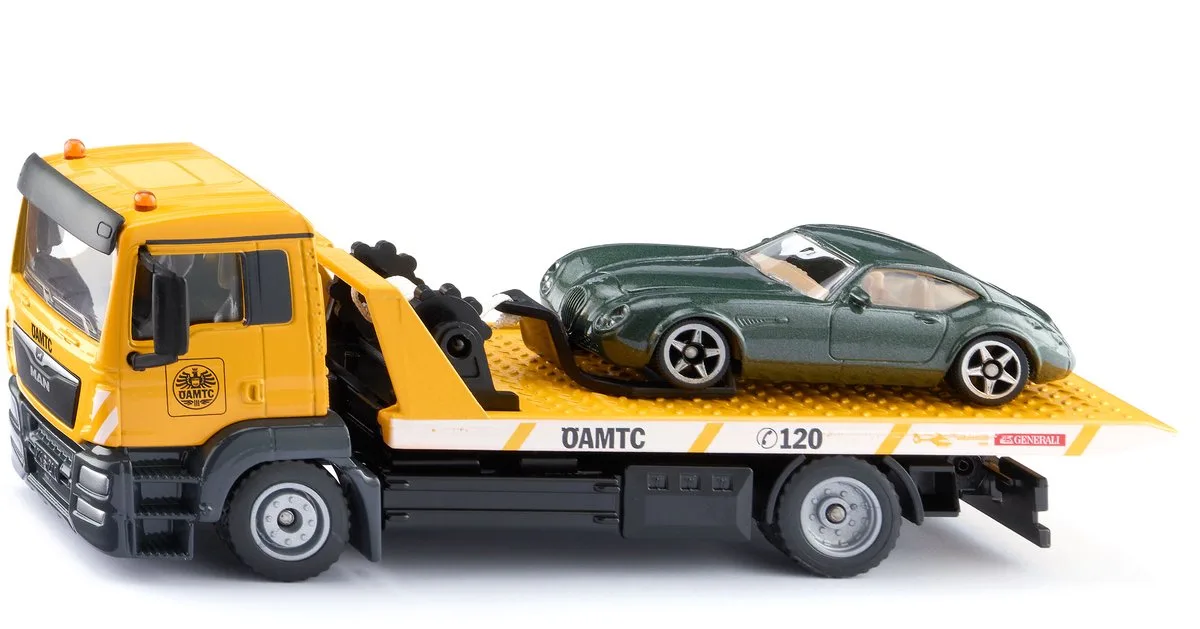 Siku 2722 038, MAN Takelwagen ÖAMTC, schaal 1:50, metaal/kunststof de Siku en Jaune, Vert – photo du produit