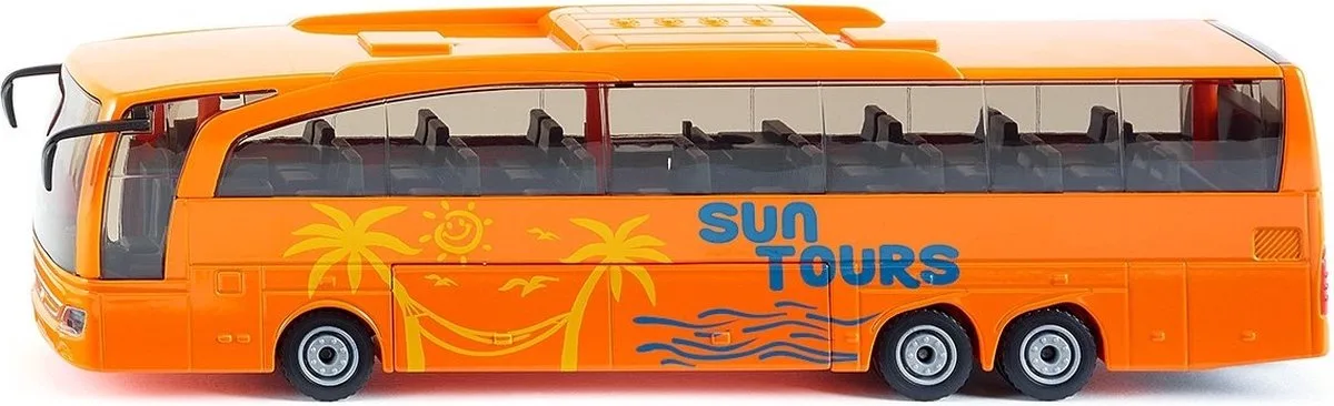 3738 SUPER Mercedes-Benz Travego Reisebus, Spielfahrzeug by Siku in Orange – product photo