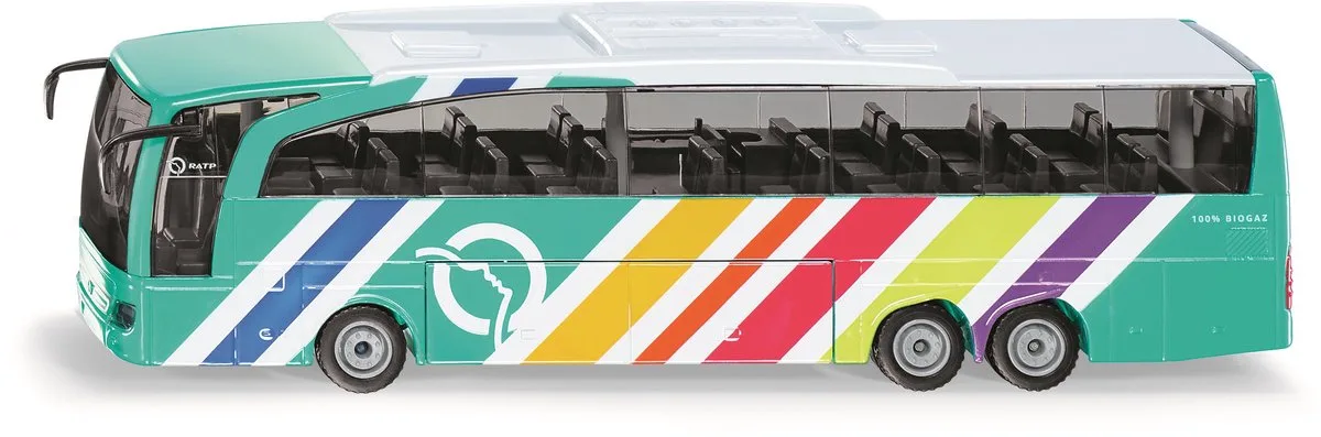 siku 3738001, Mercedes-Benz Travego reisbus RATP Frankrijk, 1:50, Metaal/Plastic, Multicolor, Openbare deuren en klep by Siku in Multicolour – product photo