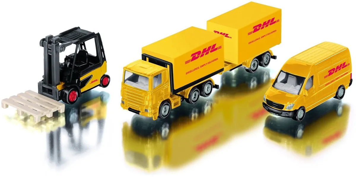 6324 SUPER Geschenkset DHL, Modellfahrzeug by Siku in Yellow – product photo