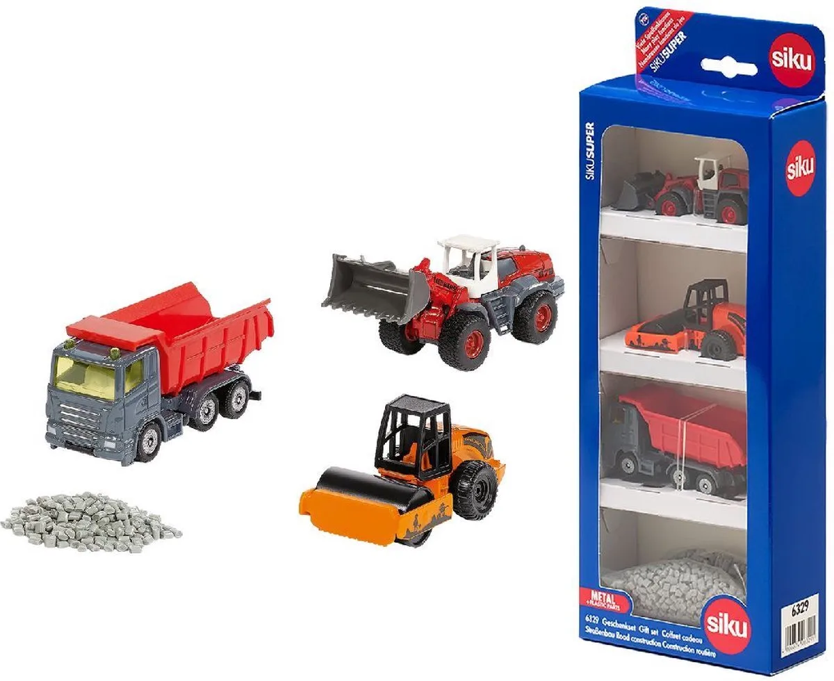 6329 SUPER Geschenkset Straßenbau, Spielfahrzeug von Siku in Mehrfarbig – Produktfoto