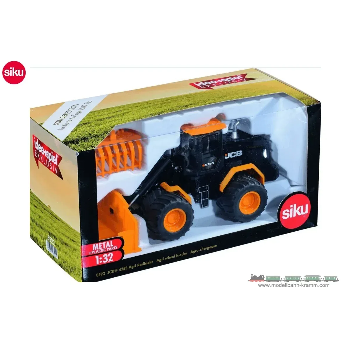 SIKU 8522 1:32 JCB 435S Agri Radlader orange/schwarz - idee+spiel Exklusiv-Artikel von Siku – Produktfoto