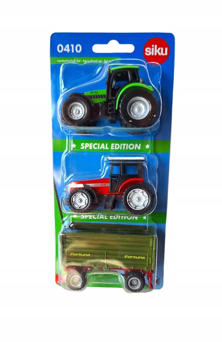 Special Edition 3-pack Landbouwvoertuigen 0410 von Siku in Grün – Produktfoto