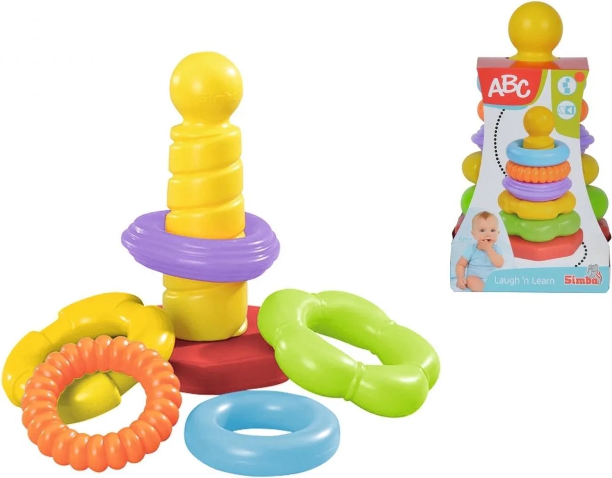 ABC - Stapelring - 0 tot 36 maanden - Vormenstoof fra Simba i Flerfarvet – produktbillede
