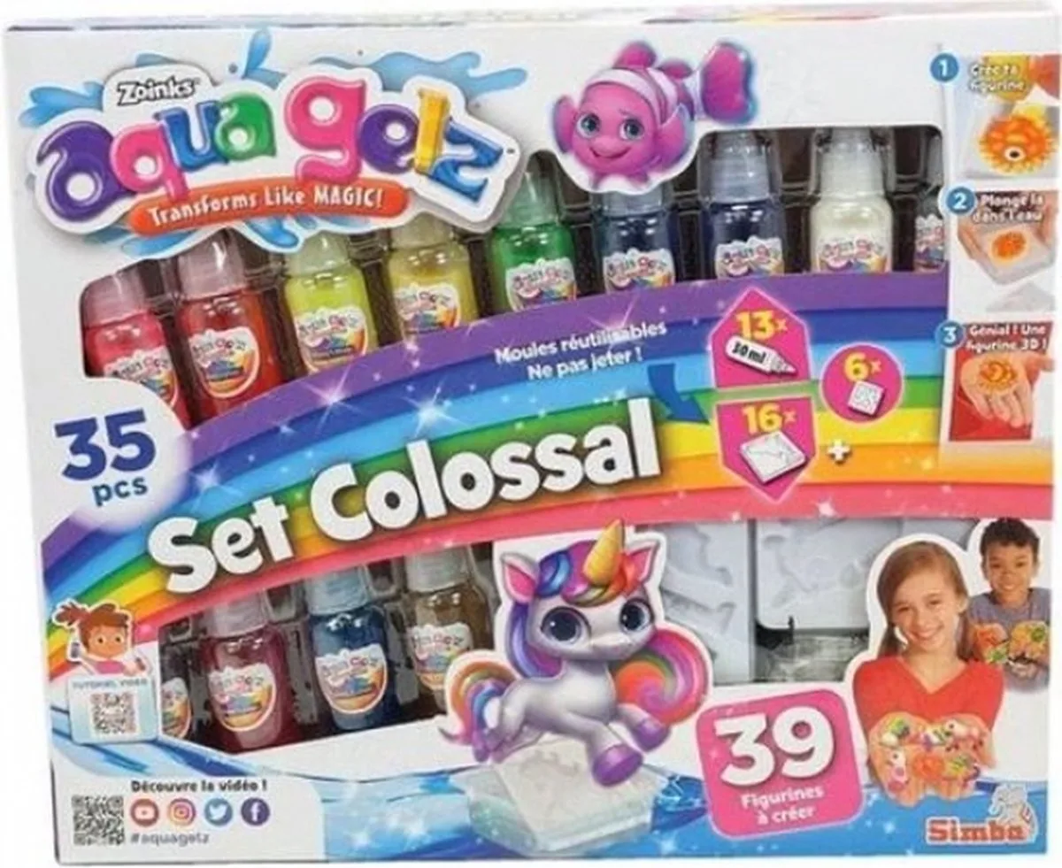 Aqua Gelz - Creatiefpakket voor kinderen - 3D-figuurtjes maken - Geltubes - Vanaf 8 jaar från Simba – produktbild