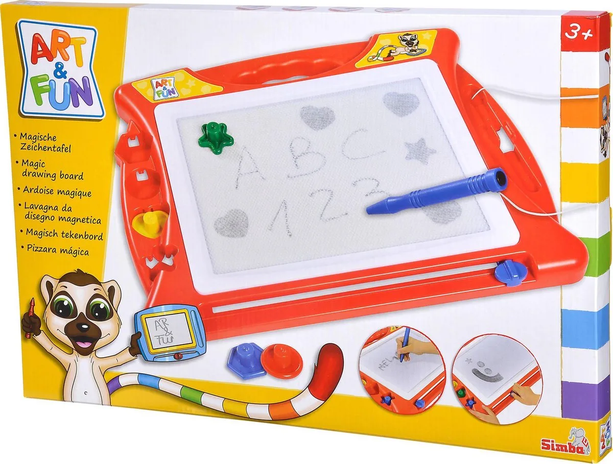Art & Fun - Magisch tekentafel - 40 x 29 cm - inclusief stempels - Hobbypakket von Simba in Rot – Produktfoto