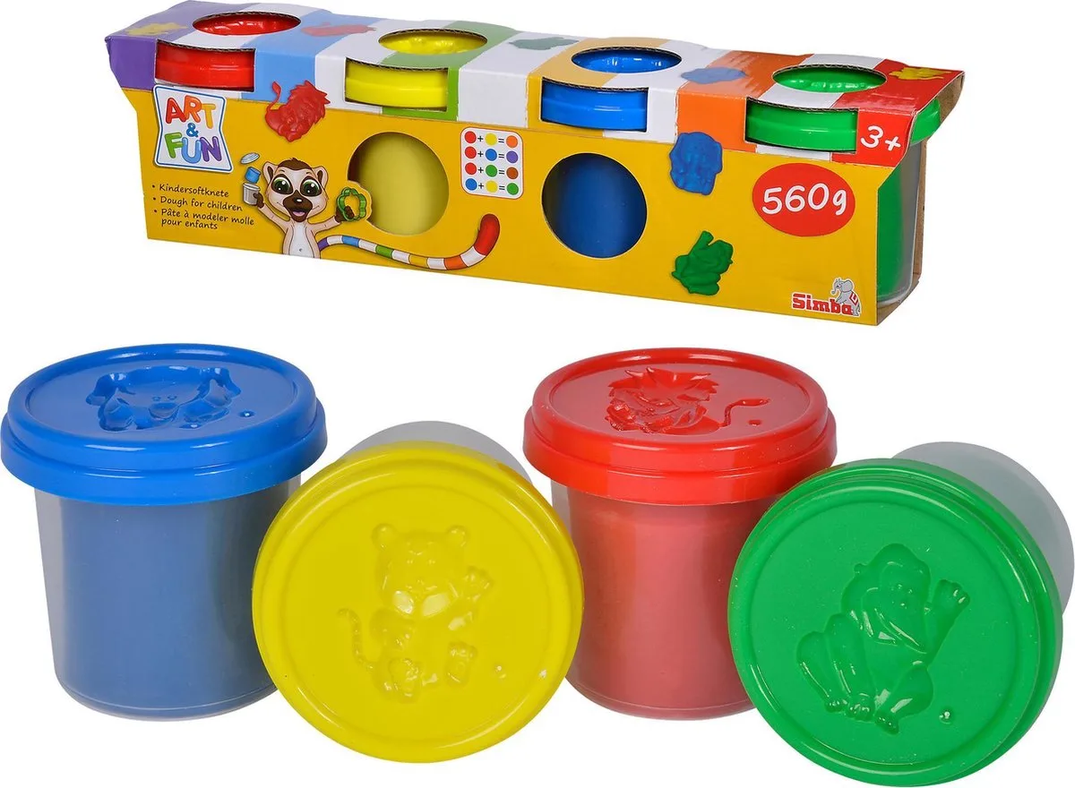 Art & Fun Soft Dough - Plasticine - Boetseren - Vanaf 3 jaar fra Simba i Rød – produktbillede