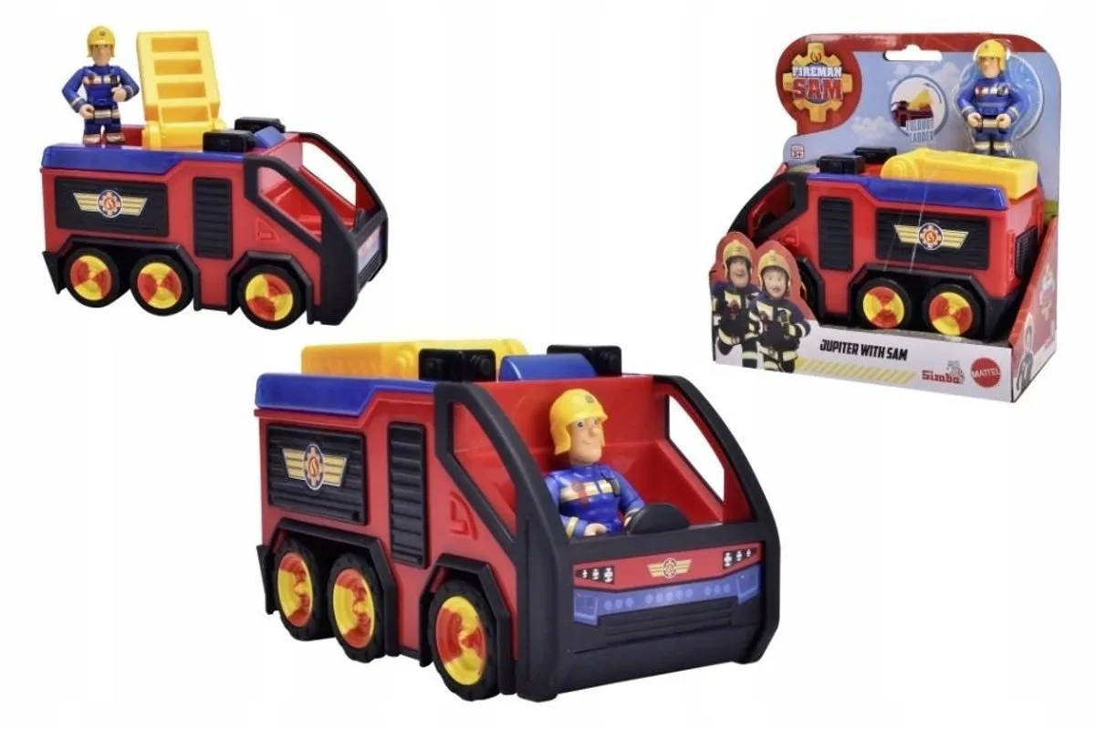 Brandweer Sam Jupiter Mini Speelgoedauto von Simba in Blau – Produktfoto