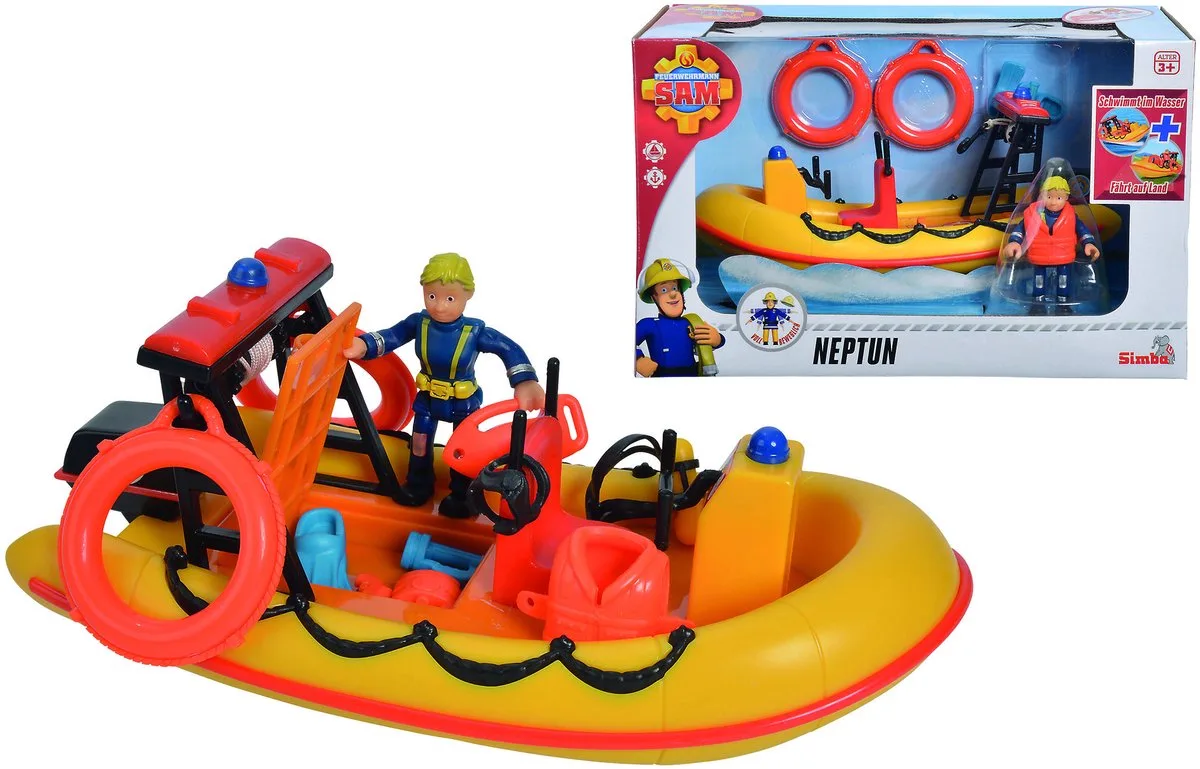 Brandweerman Sam Brandweerman Sam Neptune Boot met figuur - Speelgoedvoertuig - vanaf 3 jaar de Simba en Multicolore – photo du produit