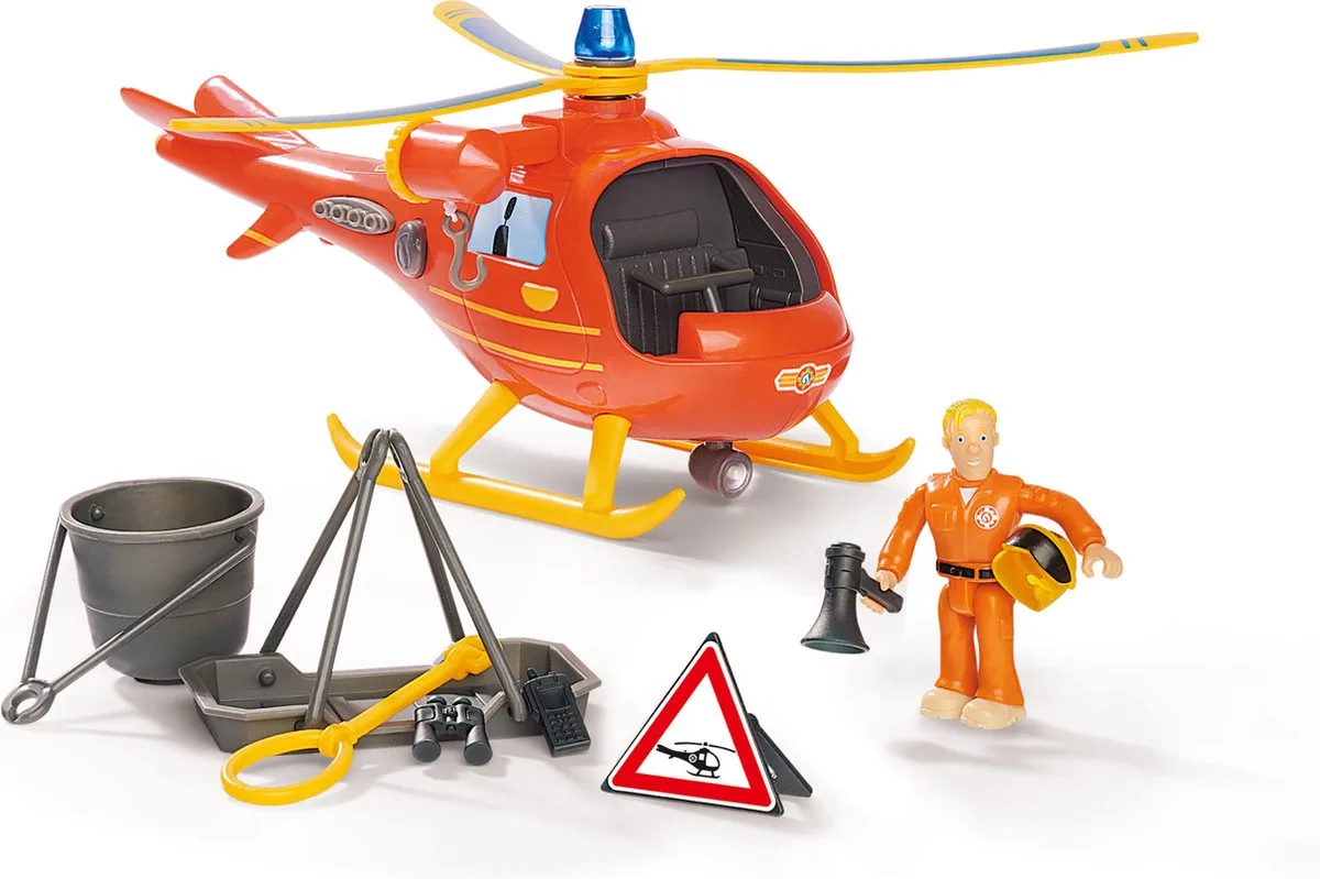 Brandweerman Sam - Helicopter Wallaby incl. Figuur fra Simba i Rød – produktbillede