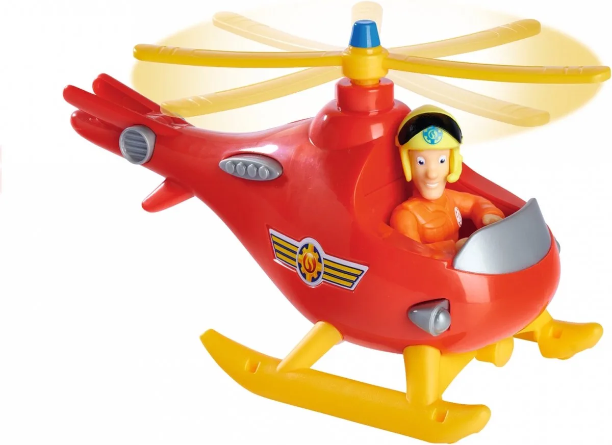 Brandweerman Sam - Helikopter - Wallaby - Speelgoedvoertuig från Simba i Röd – produktbild
