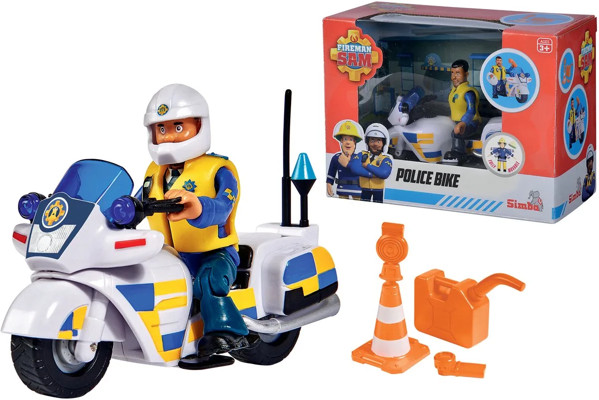 Brandweerman Sam Politie motorfiets inclusief figuur - Speelgoedvoertuig - vanaf 3 jaar van Simba in Meerkleurig – productfoto