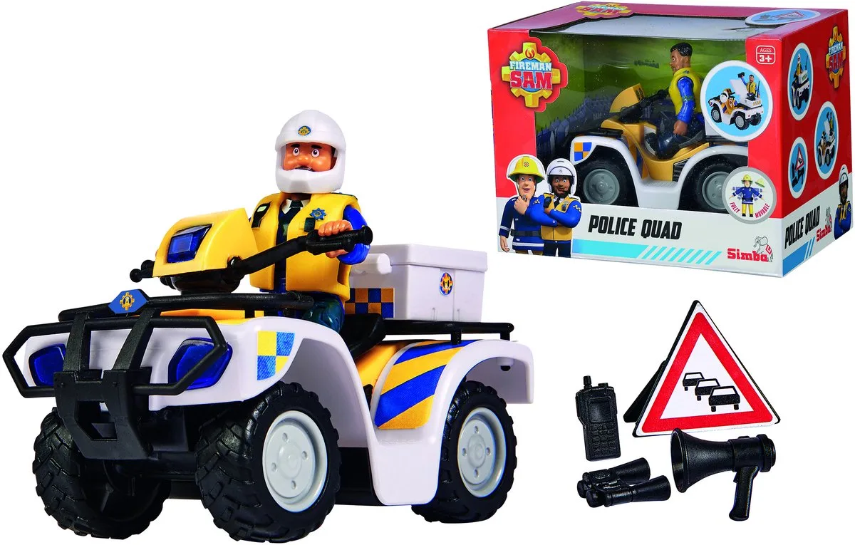 Brandweerman Sam - Politie quad inclusief figuur - Speelgoedvoertuig - Vanaf 3 jaar van Simba in Meerkleurig – productfoto