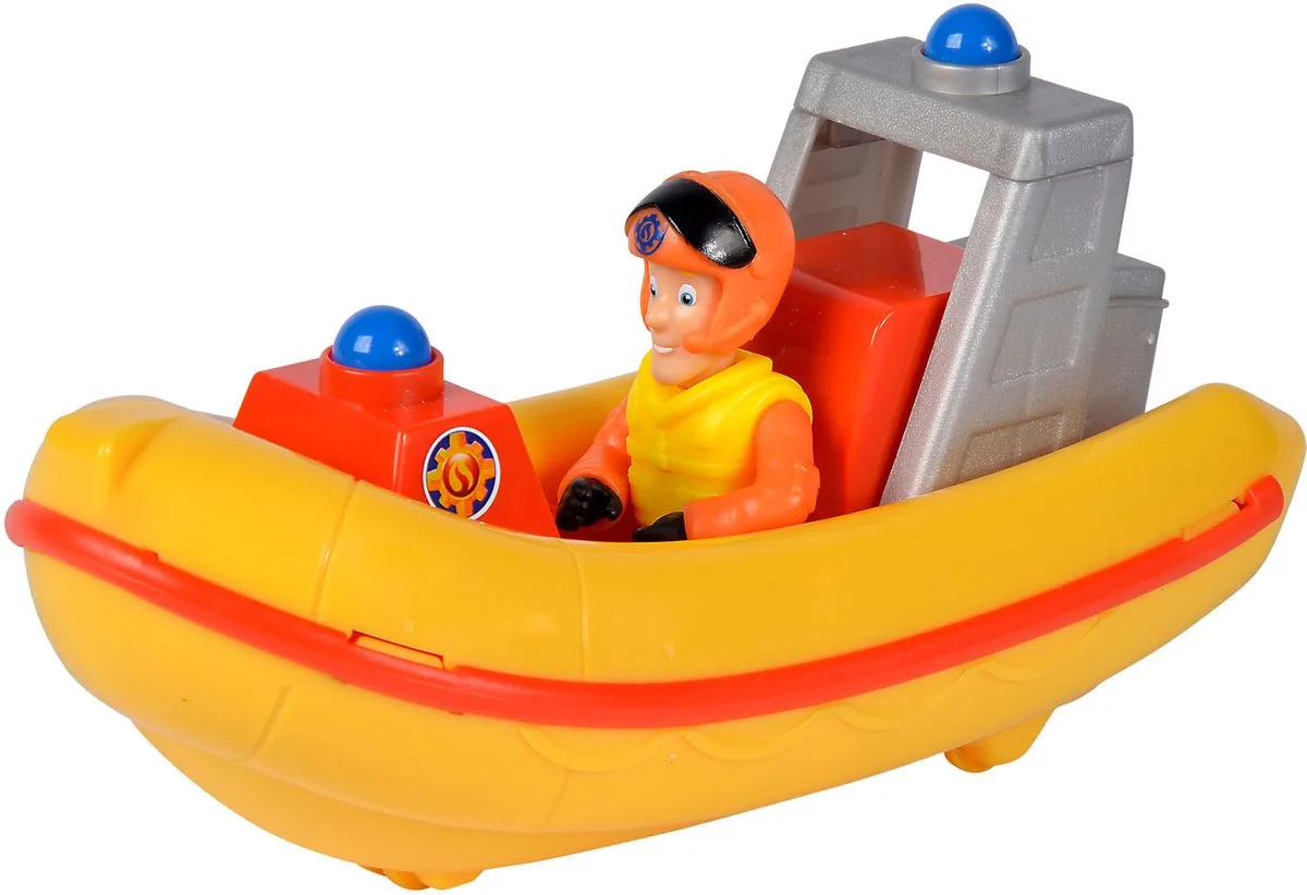 Brandweerman Sam reddingsboot speelgoed met Elvis figuur 17cm. de Simba en Multicolore – photo du produit