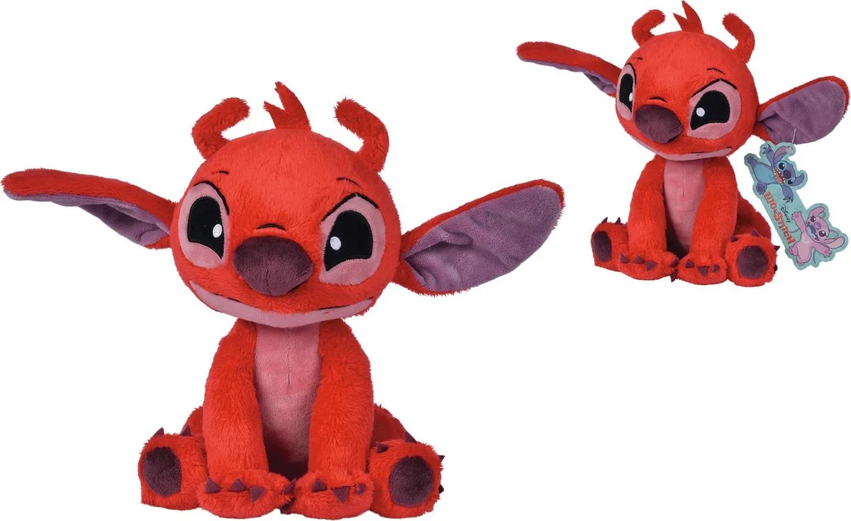 Disney - Lilo & Stitch - Leroy - 20 cm - Pluche - Alle leeftijden - Knuffel van Simba in Rood – productfoto