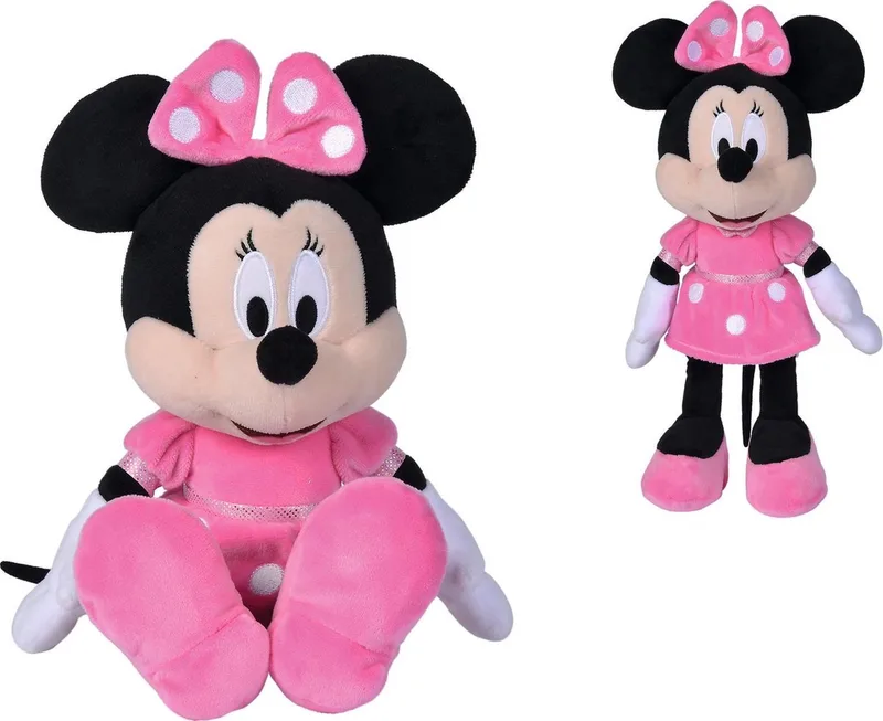 Disney - Minnie Mouse - Hot Pink Dress - 35 cm - Pluche - Alle leeftijden - Knuffel van Simba in Roze – productfoto