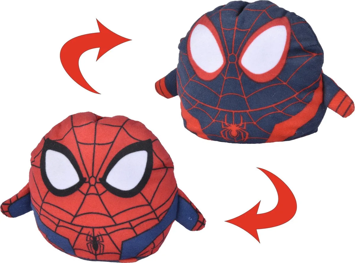 Disney - Spiderman & Miles Omkeerbaar 8cm - Blauw/Rood - Pluche - Knuffel de Simba en Rouge, Violet – photo du produit