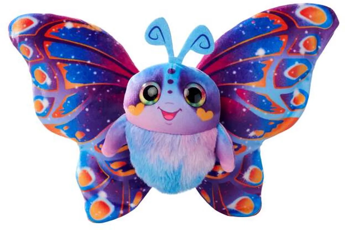Fluffyfly knuffel - Magische opblaasvlinder met regenboogogen - 30cm spanwijdte fra Simba i Multicoloc – produktbillede
