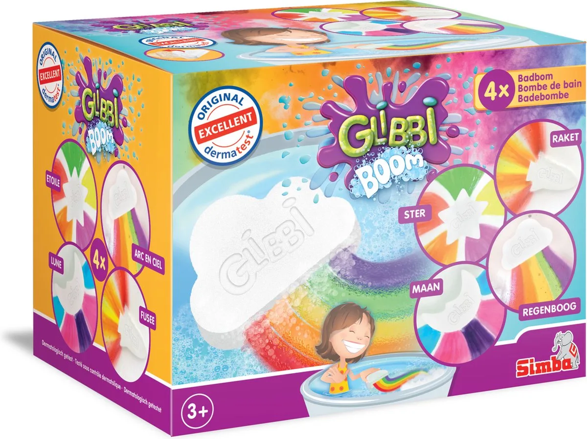 Glibbi Special Effect Bombz - Badbom - Set van 4 - Badspeelgoed - dermatologisch getest by Simba in Multicolour – product photo