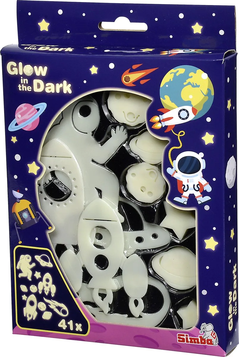 Glow In The Dark Space Set - Versiering - Licht op in het donker fra Simba i Hvid – produktbillede