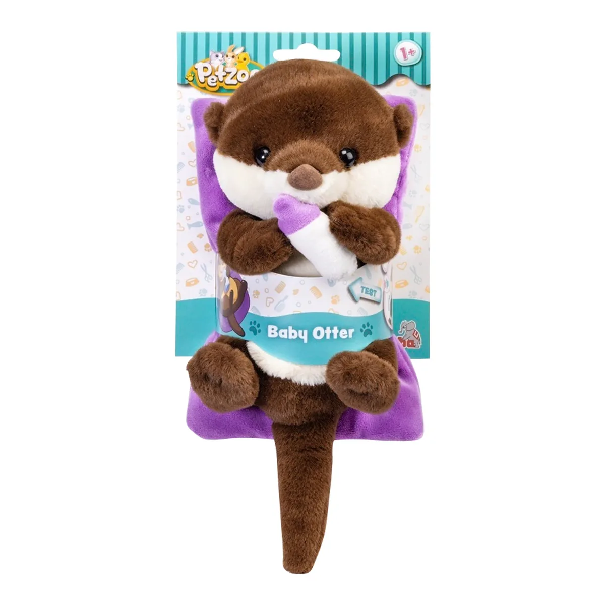 Kuscheltier PetZoo Baby Otter 28cm by Simba in Brown, 11 × 15 × 35 mm – product photo