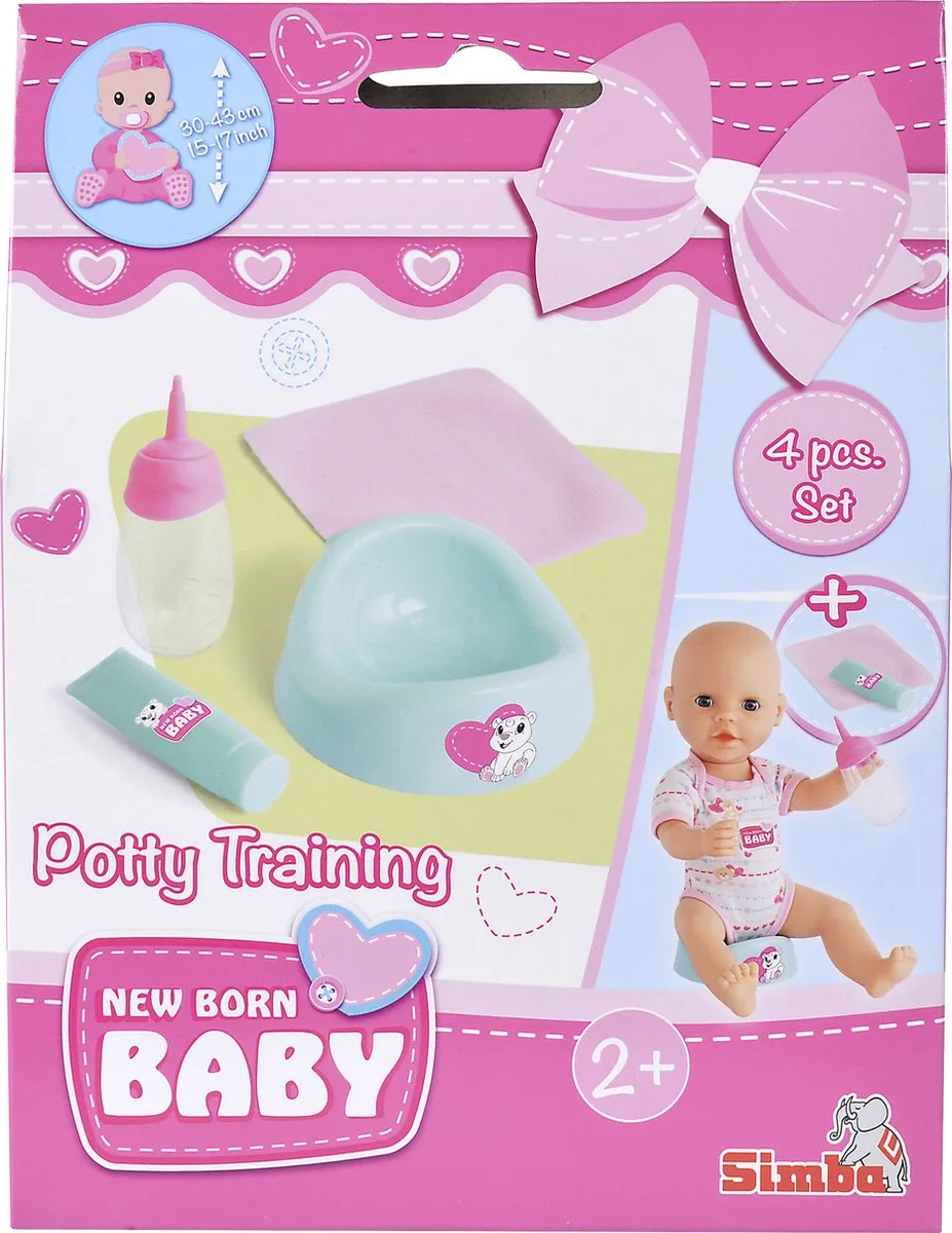 New Born Baby - Potty Training Set - Poppen - Accessoires - Vanaf 2 jaar de Simba en Rose – photo du produit