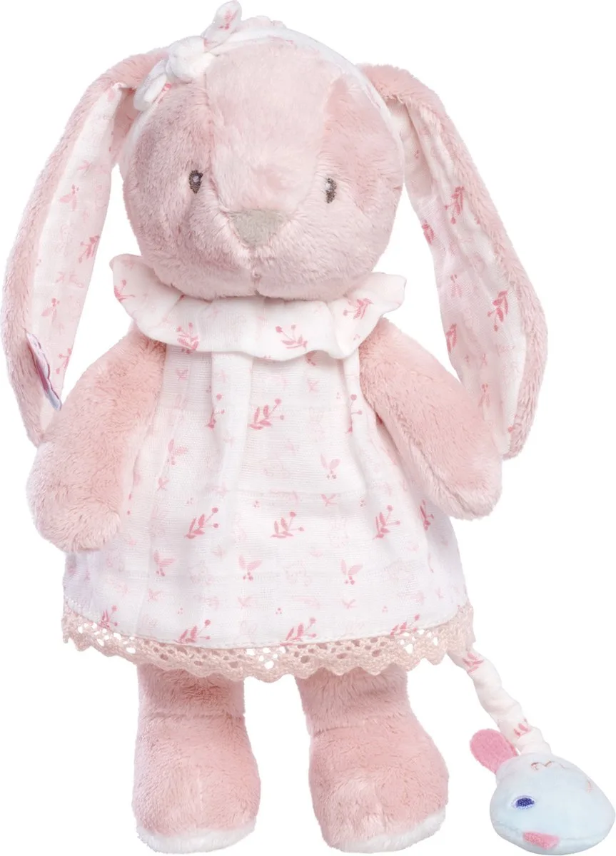 Nicotoy - Louise Plush Musical - Knuffel - Pluche - Konijn - Muziek - 27cm - Vanaf 0 m fra Simba i Lyserød – produktbillede