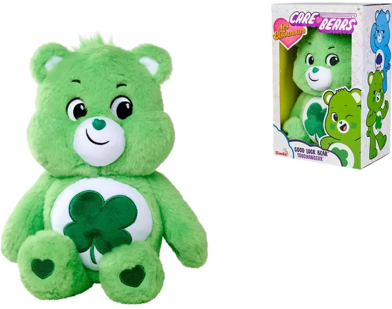 plush Good Luck Bear - Pluche Care Bear in box - 35cm fra Simba i Grøn – produktbillede