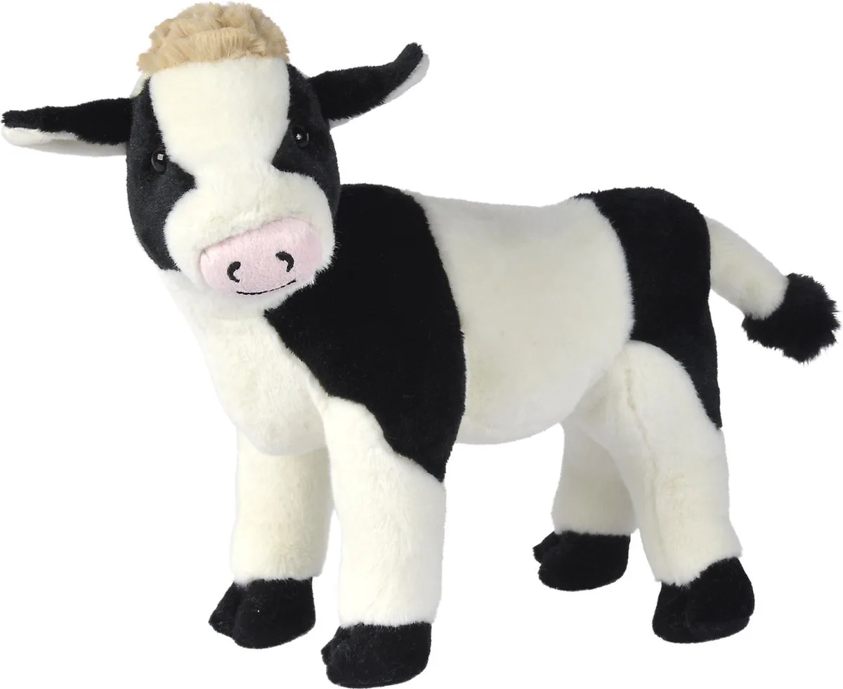 plush Nicotoy Koe - Zachte pluche knuffel van 28cm - Gerecyclede vulling by Simba in White, Black – product photo