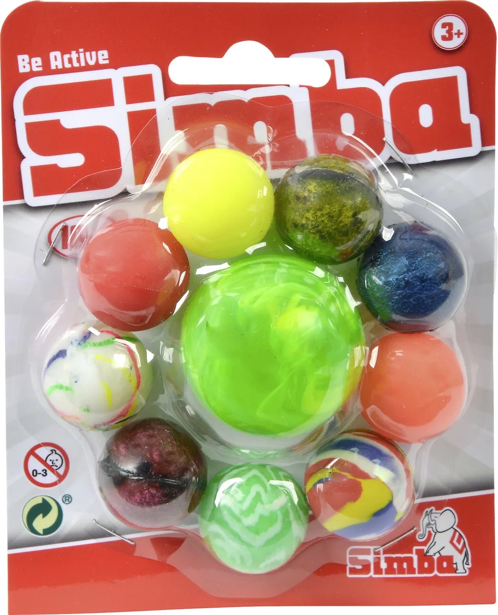 Springballen - 10 stuks - Stuiterballen van Simba in Groen – productfoto