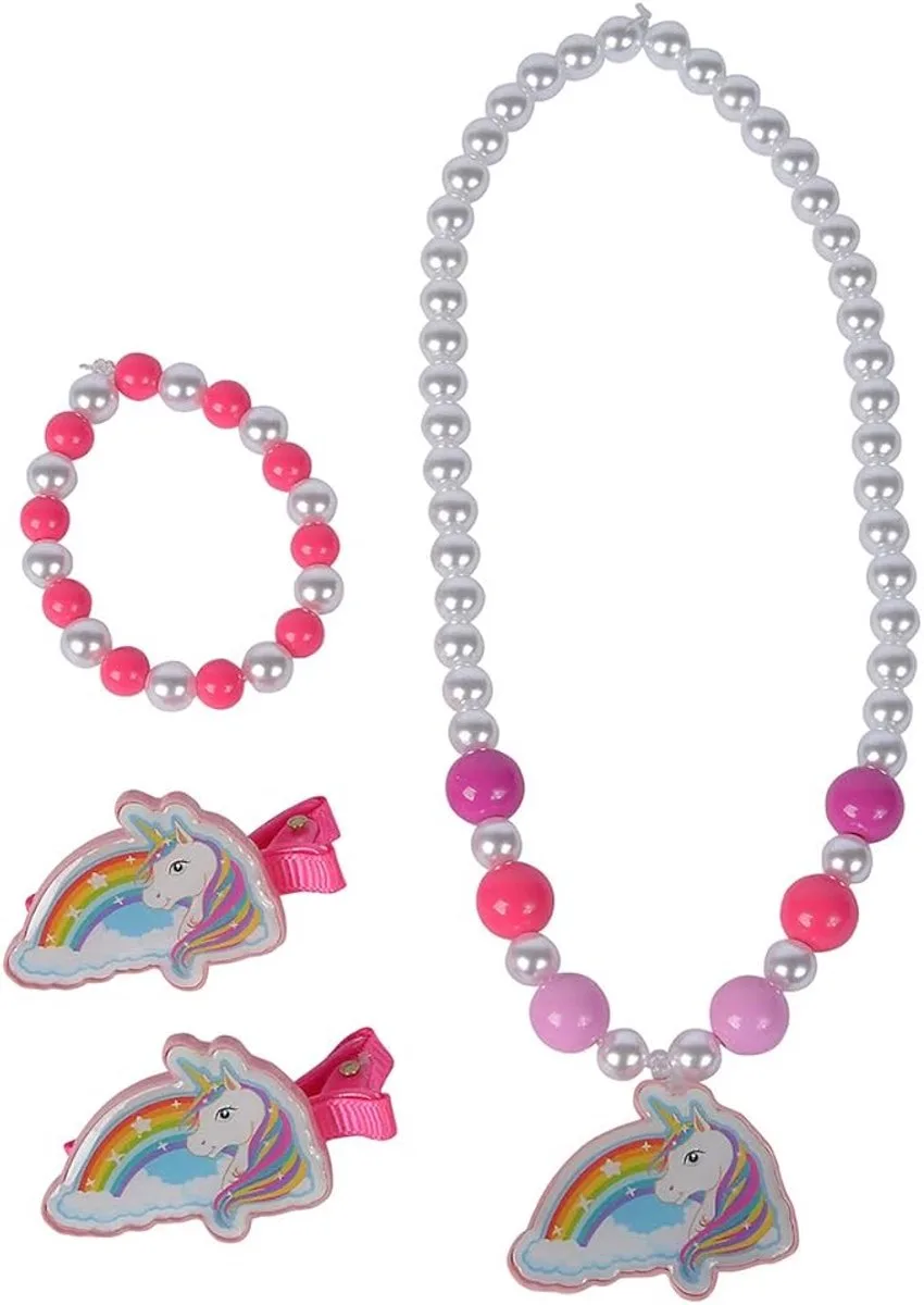 Unicorn Sieradenset - Ketting - Armband - 2 haarclips by Simba – product photo