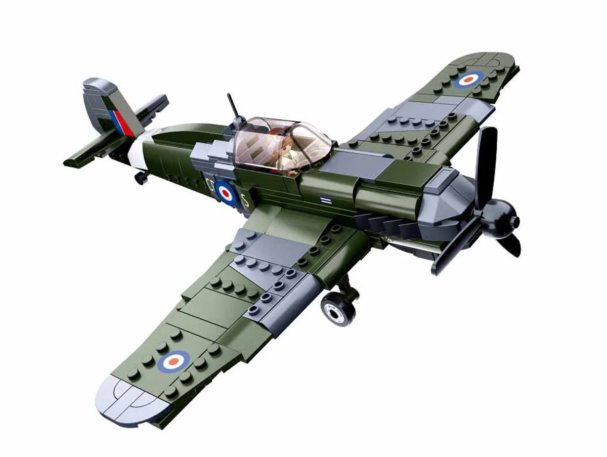 Army Fighter of the British bouwspeelgoed kinderen vanaf 8 jaar - Constructiespeelgoed modelbouw - bouwdoos met 290 bouwstenen - M38-B0712 de Sluban en Vert – photo du produit